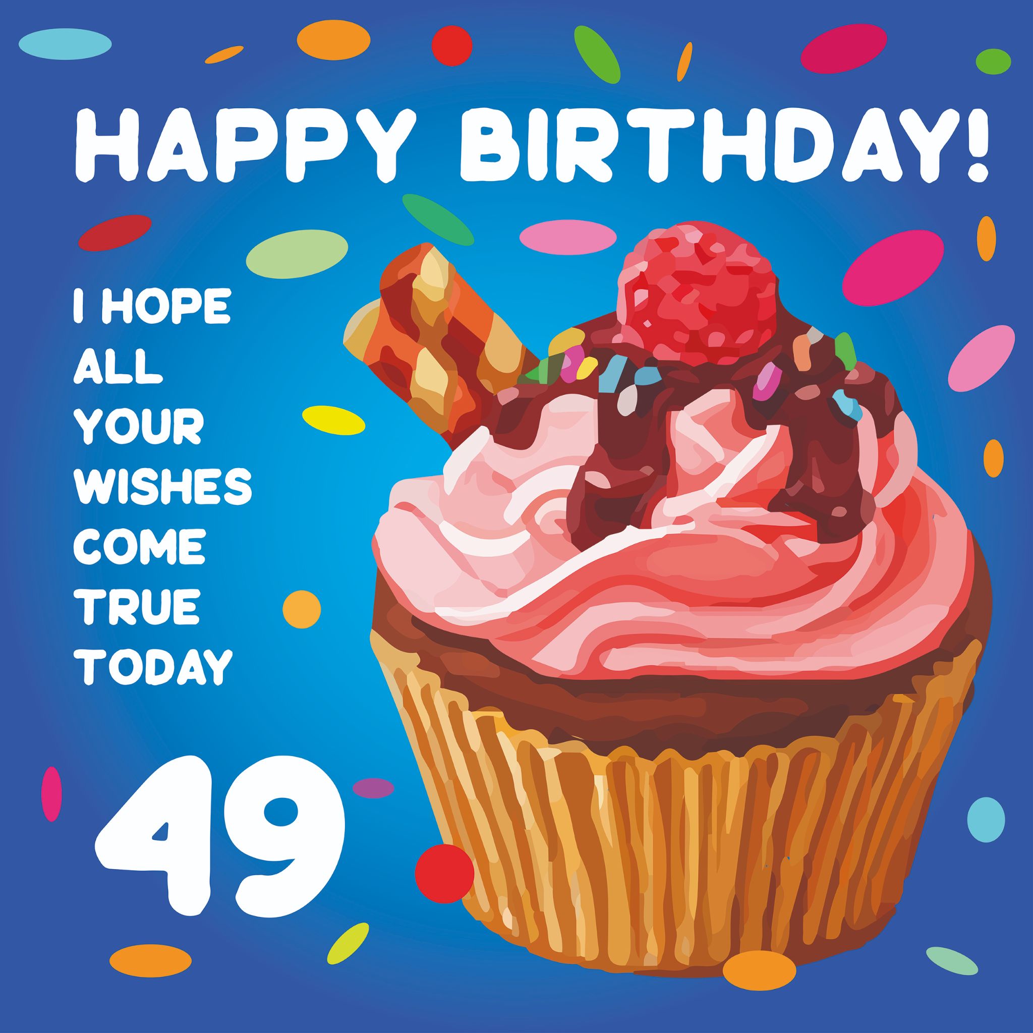 Happy 49th Birthday Cupcake Card – Boomf
